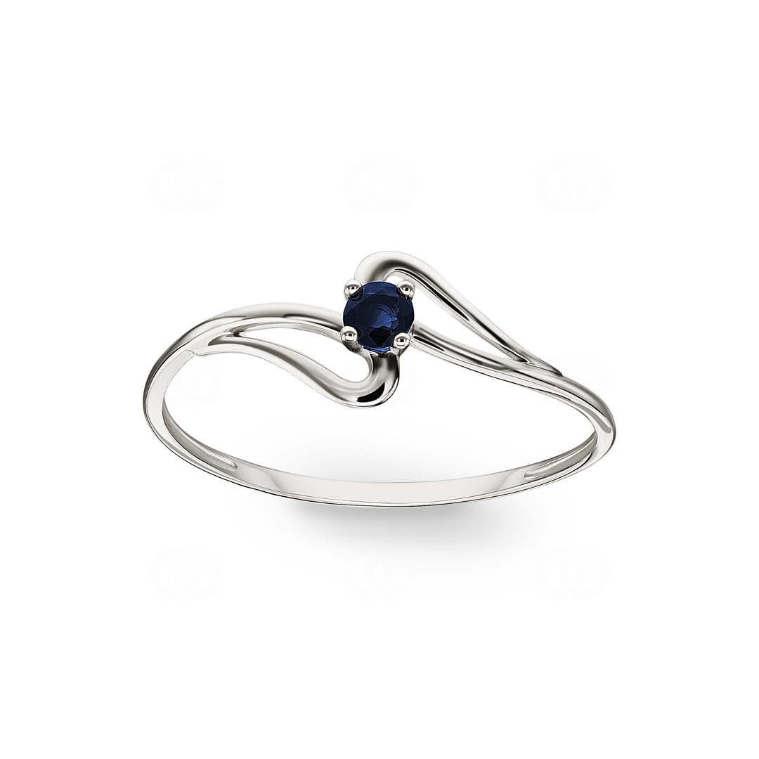 Damenring 750/18 K Weissgold mit Saphir