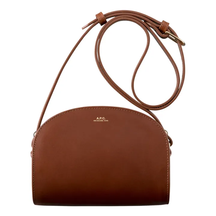A.P.C. Sac Demi Lune Mini Cuir Lisse | Noisette