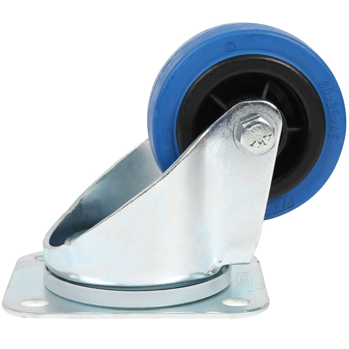 TENTE 3470 PIR 080 P62 blauw zwenkwiel 80 mm