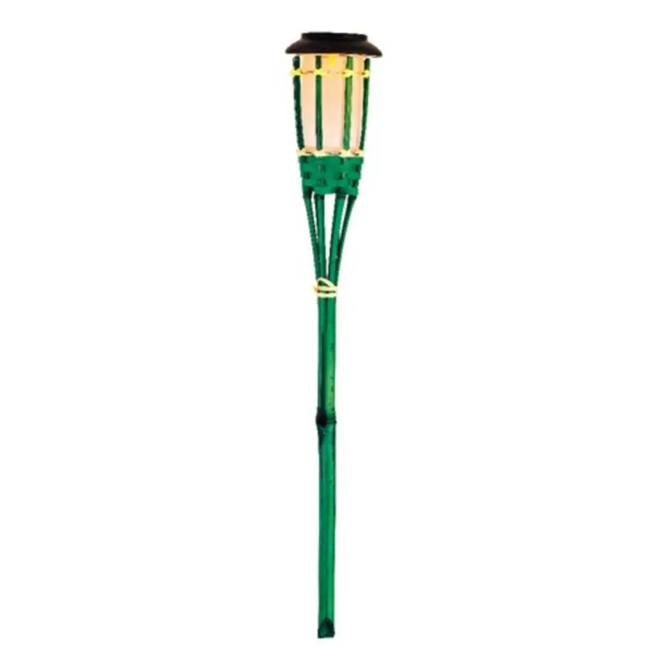 Lumineo Tuinfakkel Bodi - solar - groen - vlameffect - 54 cm