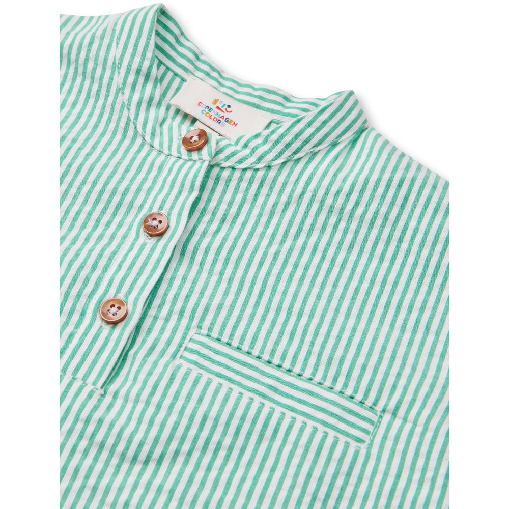 Køb COPENHAGEN COLORS Sharp Green W Cream Stripe Seersucker Baby Sæt