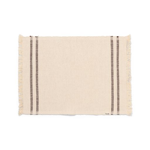 ferm LIVING Savor Dækkeserviet, Off White/ Chocolate, 38x50 cm