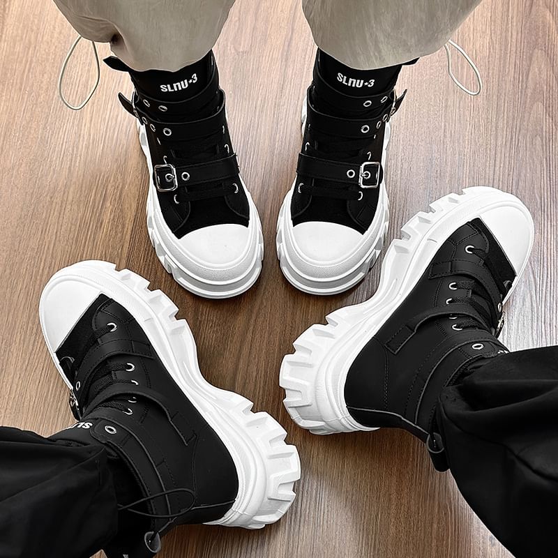 Tanzanite - Platform Sneakers met Gesp