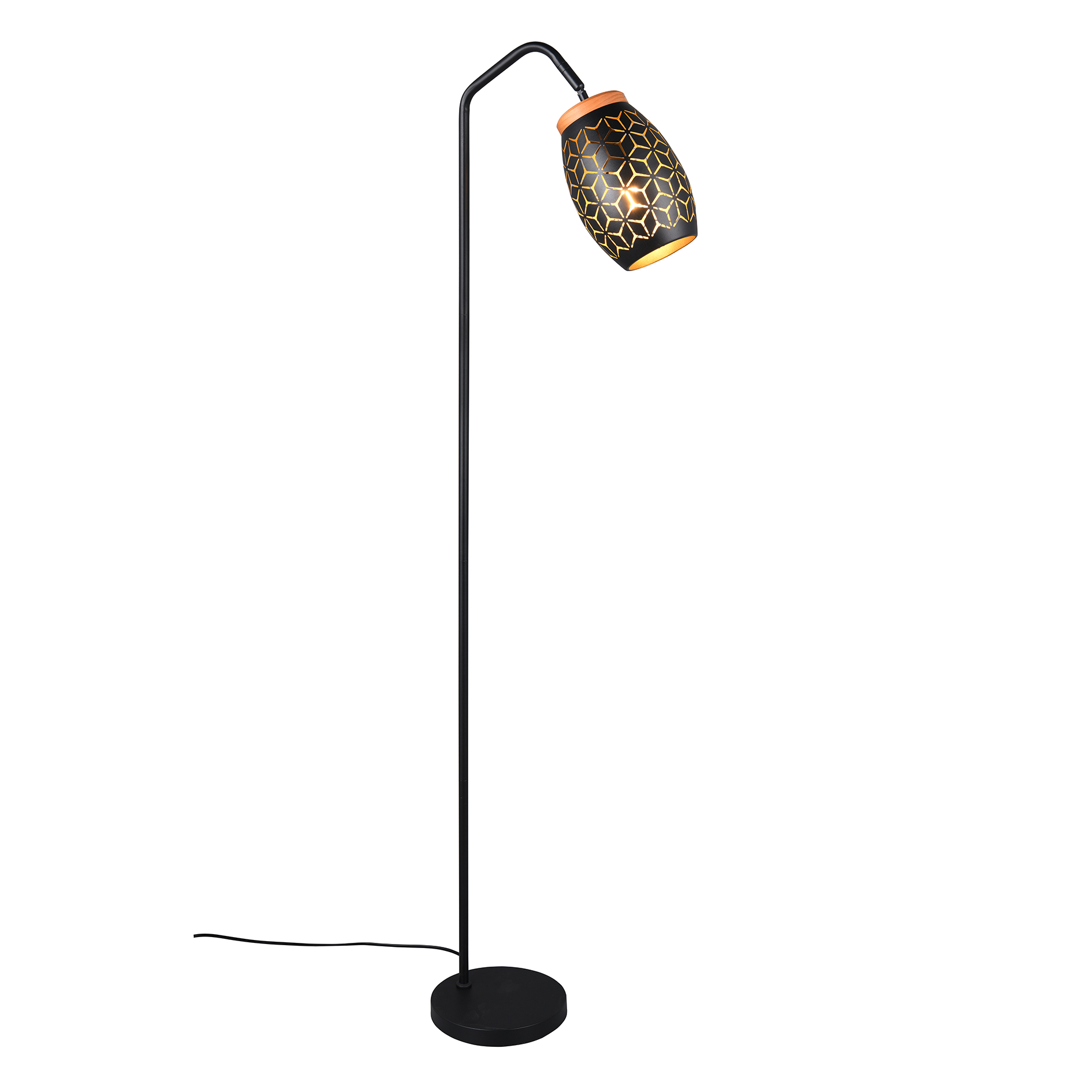 Stehleuchte - schwarz-gold - 148 cm hoch