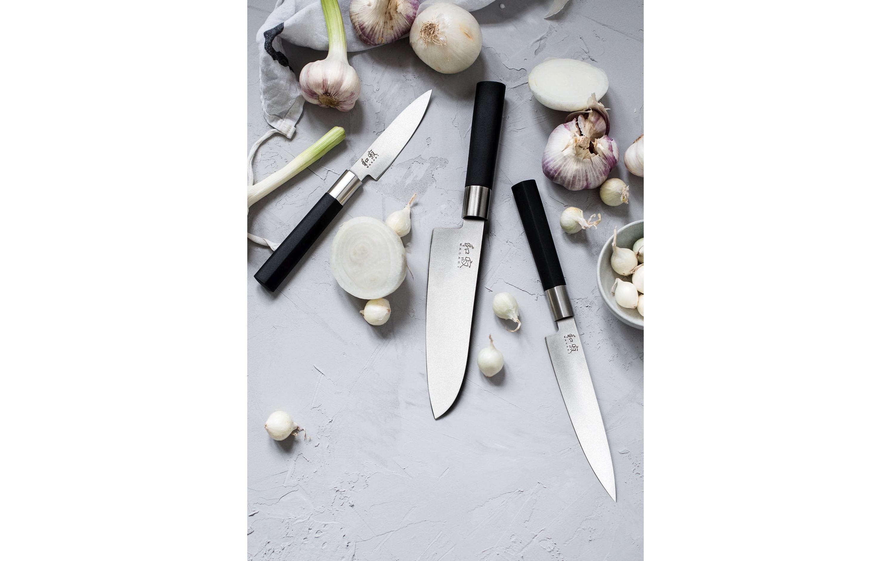Kochmesser Wasabi 3 tlg. Schwarz<br>Messerset aus Edelstahl