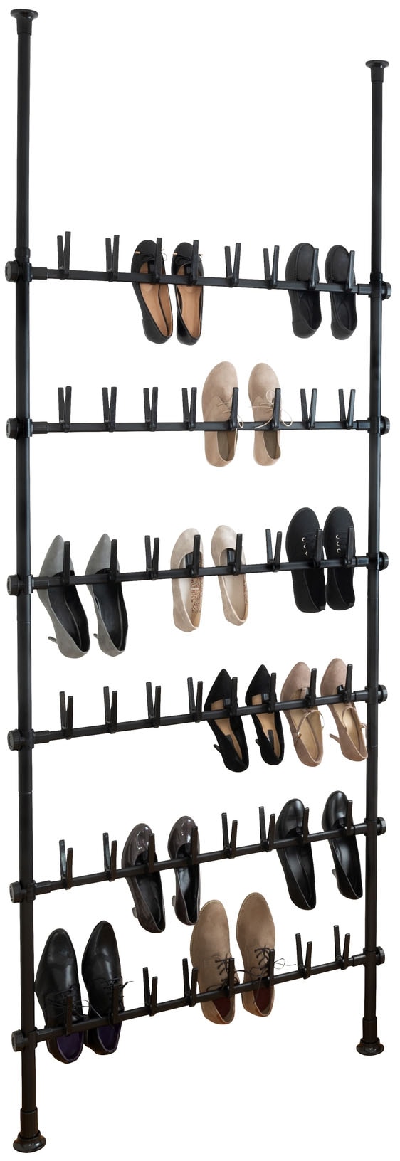 WENKO Schuhregal »Modell Herkules Shoes« Teleskopregal für 48 Paar Schuhe, zum Klemmen ohne Bohren, verstellbar