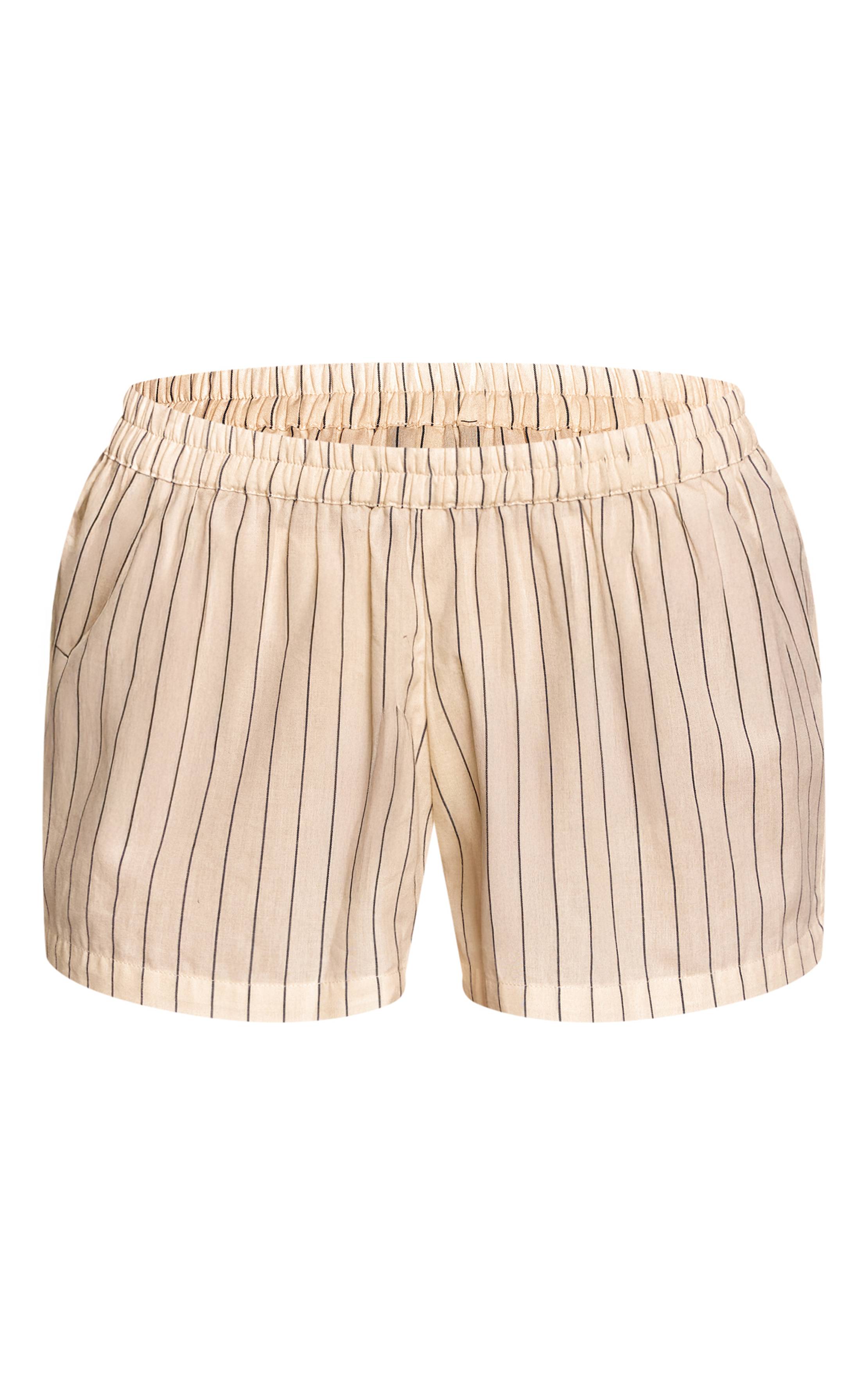 Jaune Short En Coton À Rayures