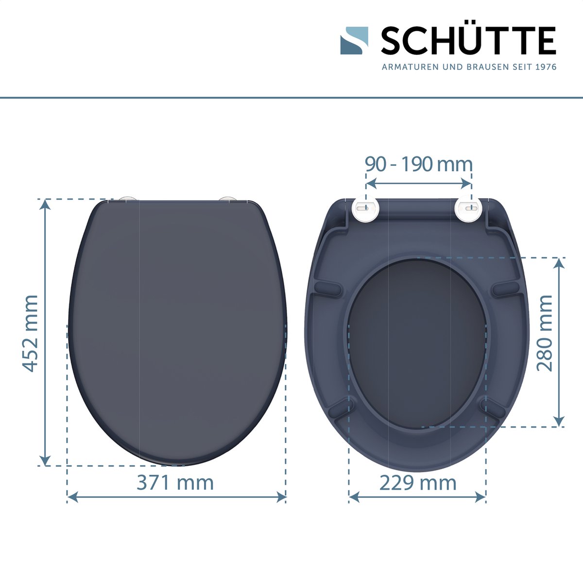 Schutte Miles toiletzitting duroplast met softclose en quick release antraciet