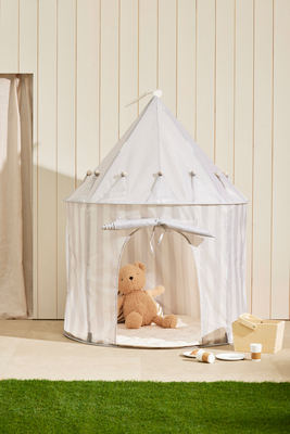 Kids Concept Stripete Leketelt, Grå