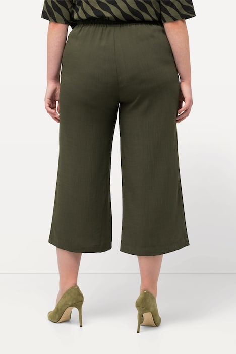 Culotte, wadenlang, weites Bein, Elastikbund
