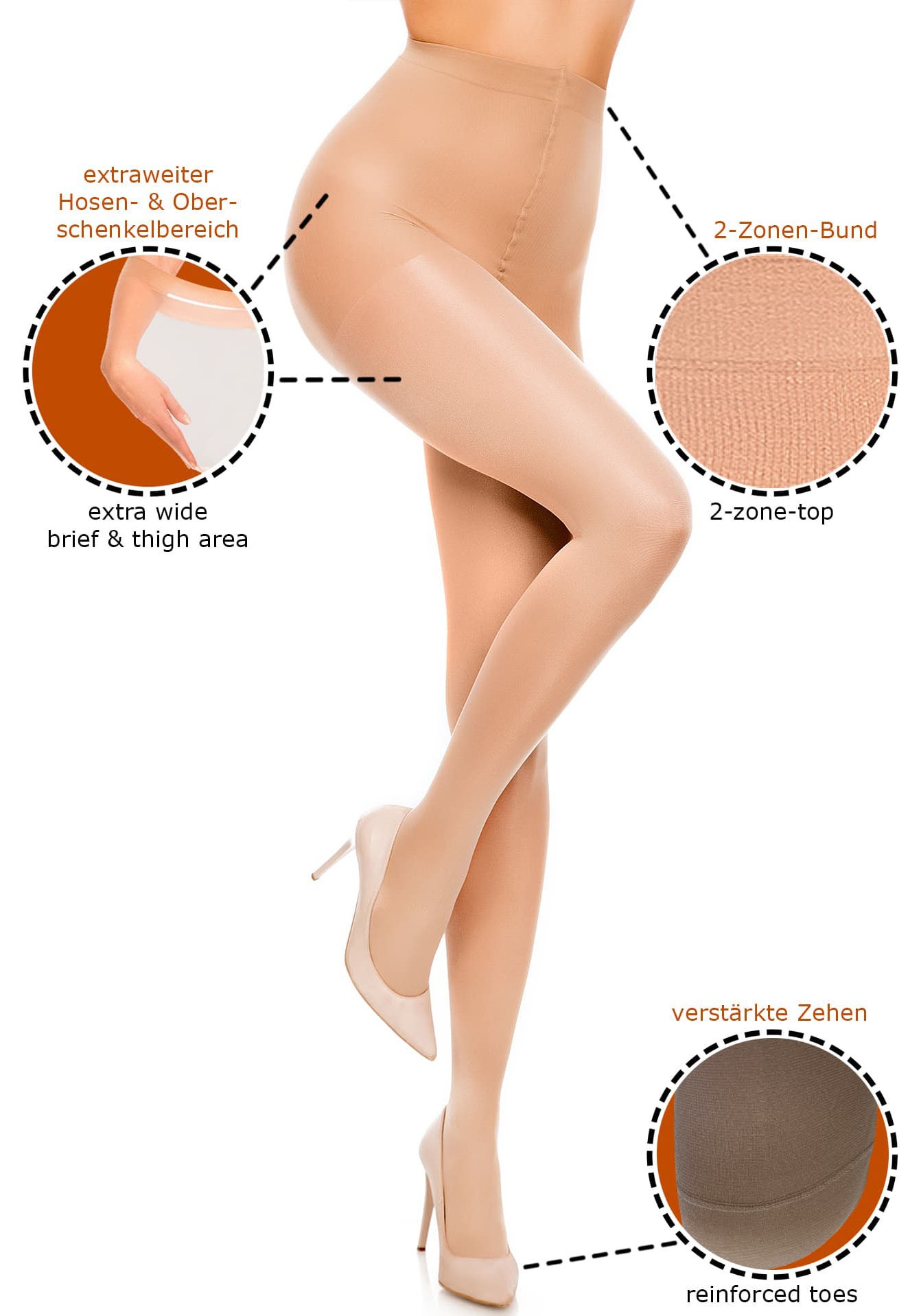 GLAMORY Feinstrumpfhose »Satin« 40 1 Stk. tlg. Plus Size