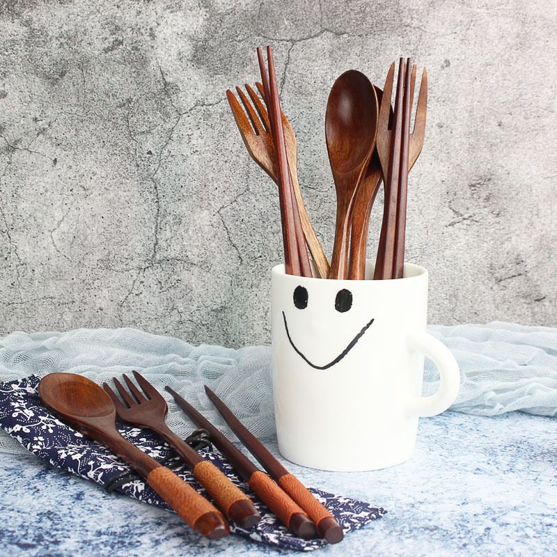 Cutie Pie - Houten eetstokjes / vork / lepel