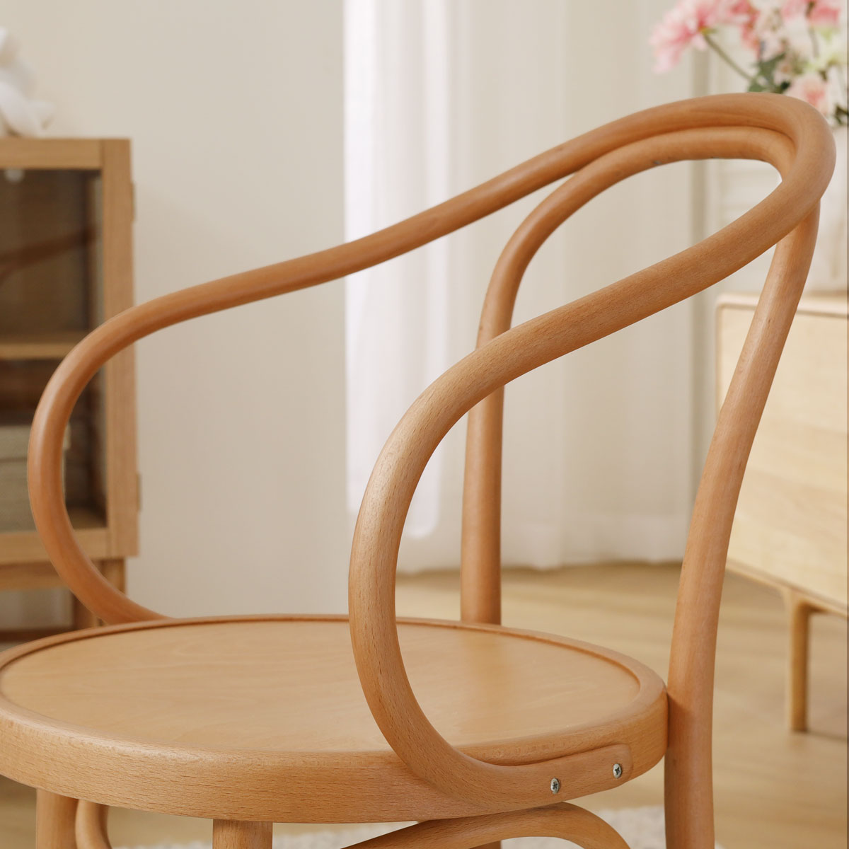 Houten eetkamerstoel met armleuningen Venice No. 9 -naturel