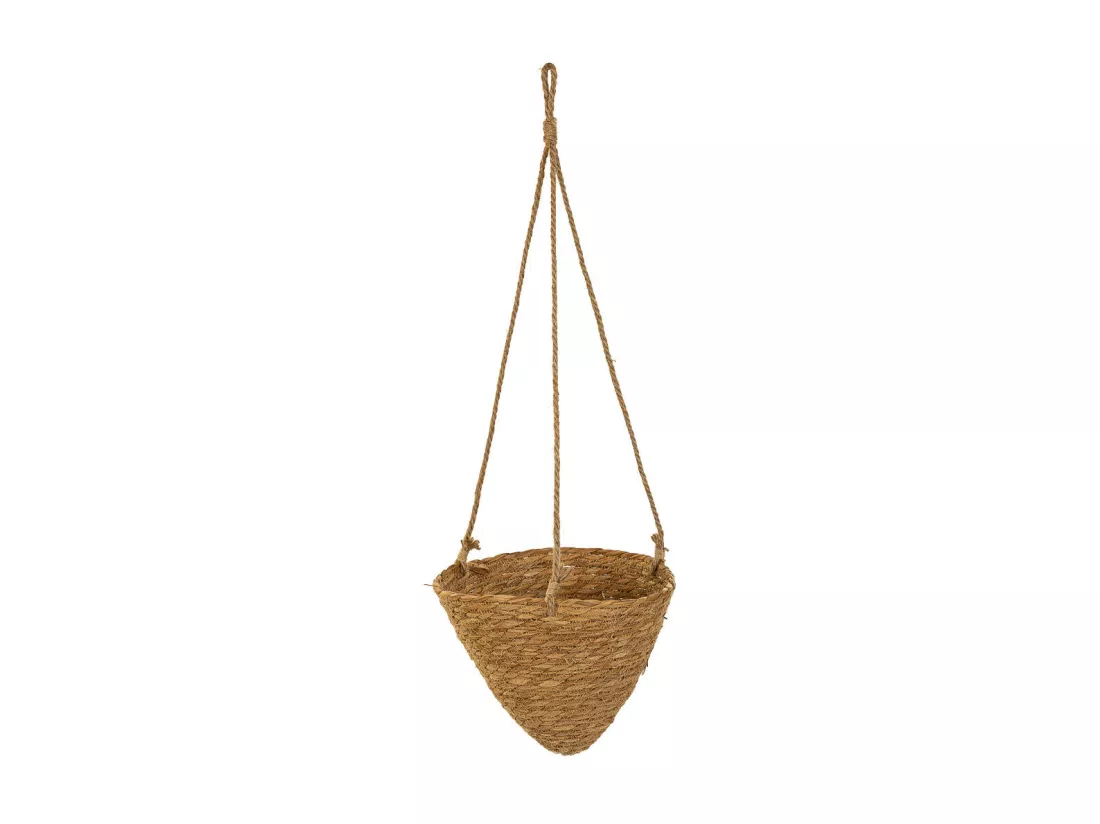 Paniers suspendus en fibre naturelle marron d27,5x25h-d22x18h