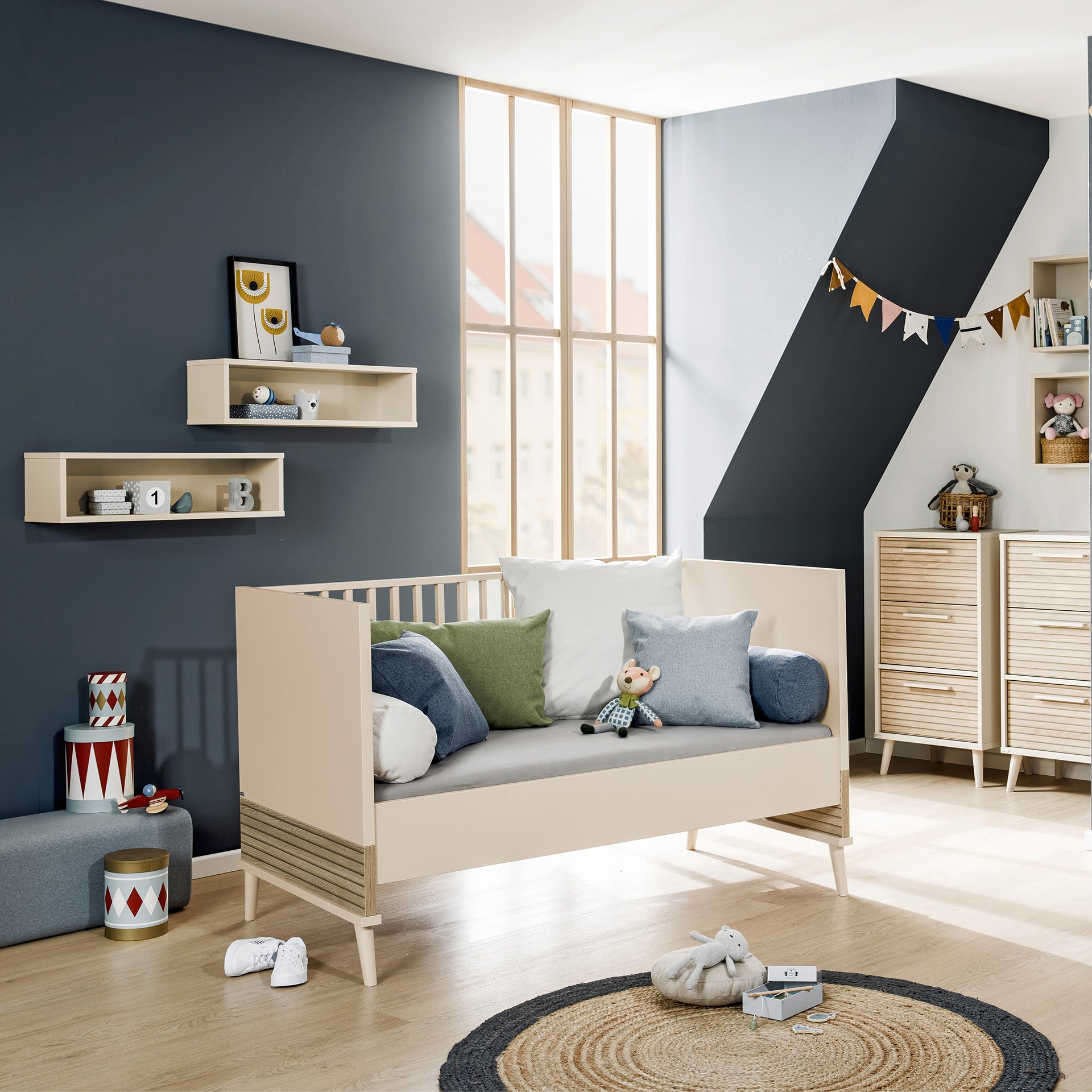 PAIDI Babybett EEFJE 70 x 140 cm beige/ braun