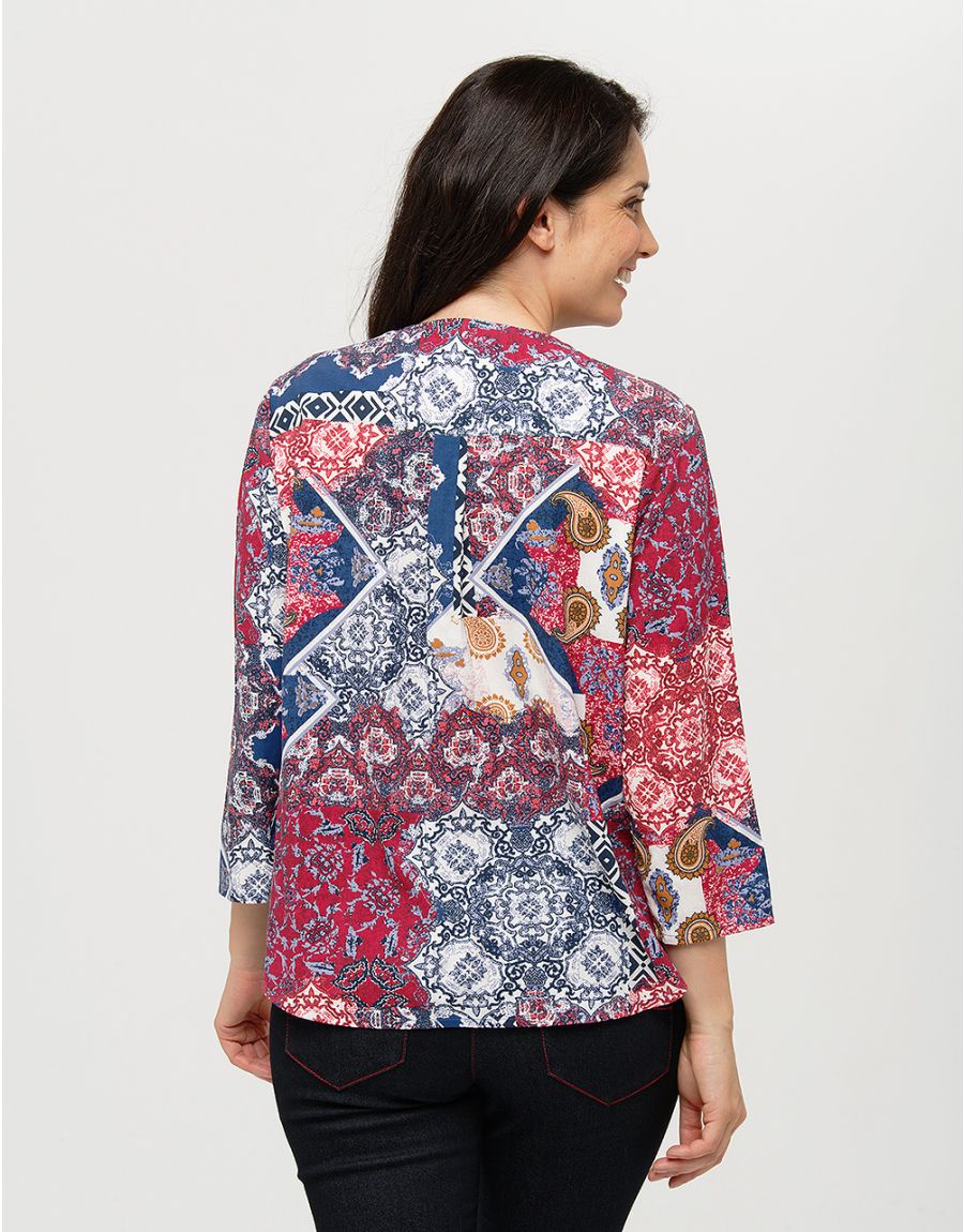 Blouse imprimée rouge