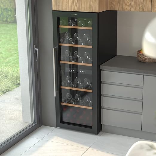 Cecotec Cave à Vin de 77 Bouteilles Bolero GrandSommelier Duo 77000 Noir. 193 L, système de refroidissement par compresseur, affichage, commande tactile