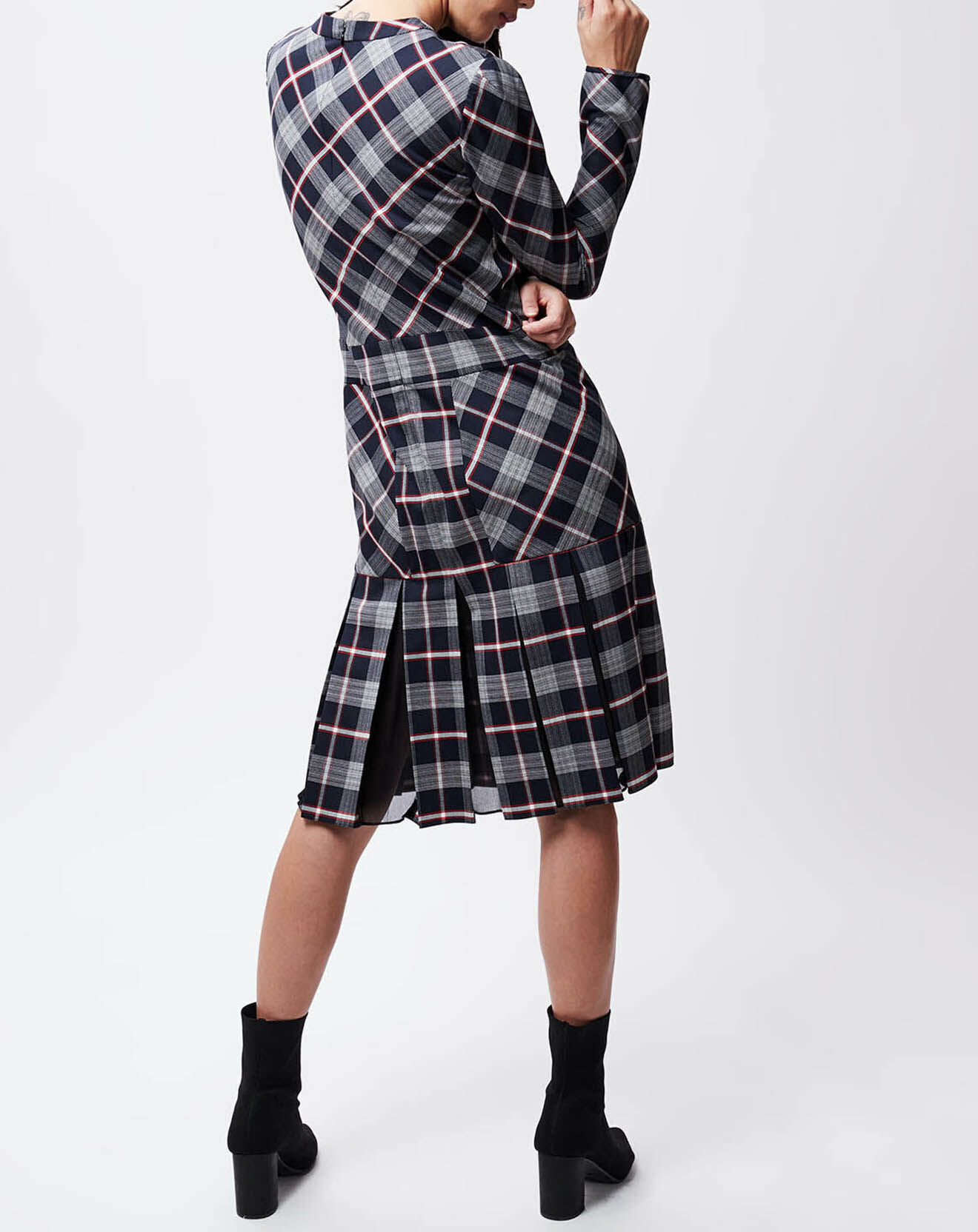 John Galliano Robe en Laine & Soie Romy marine