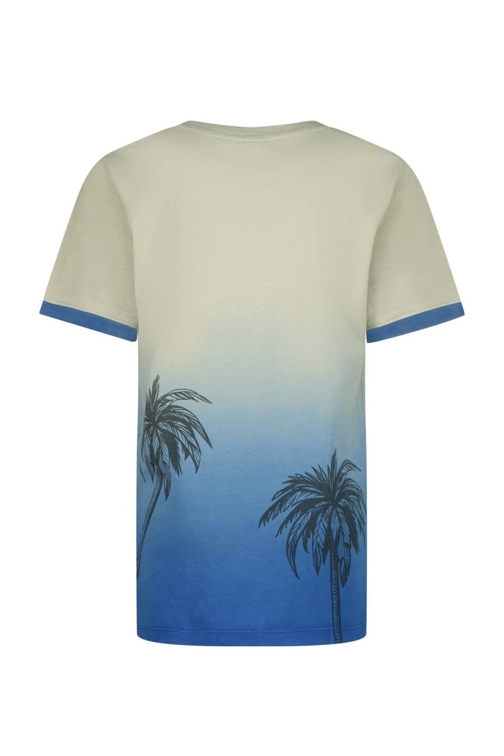 Vingino T-shirt met all over print blauw/lichtgrijs