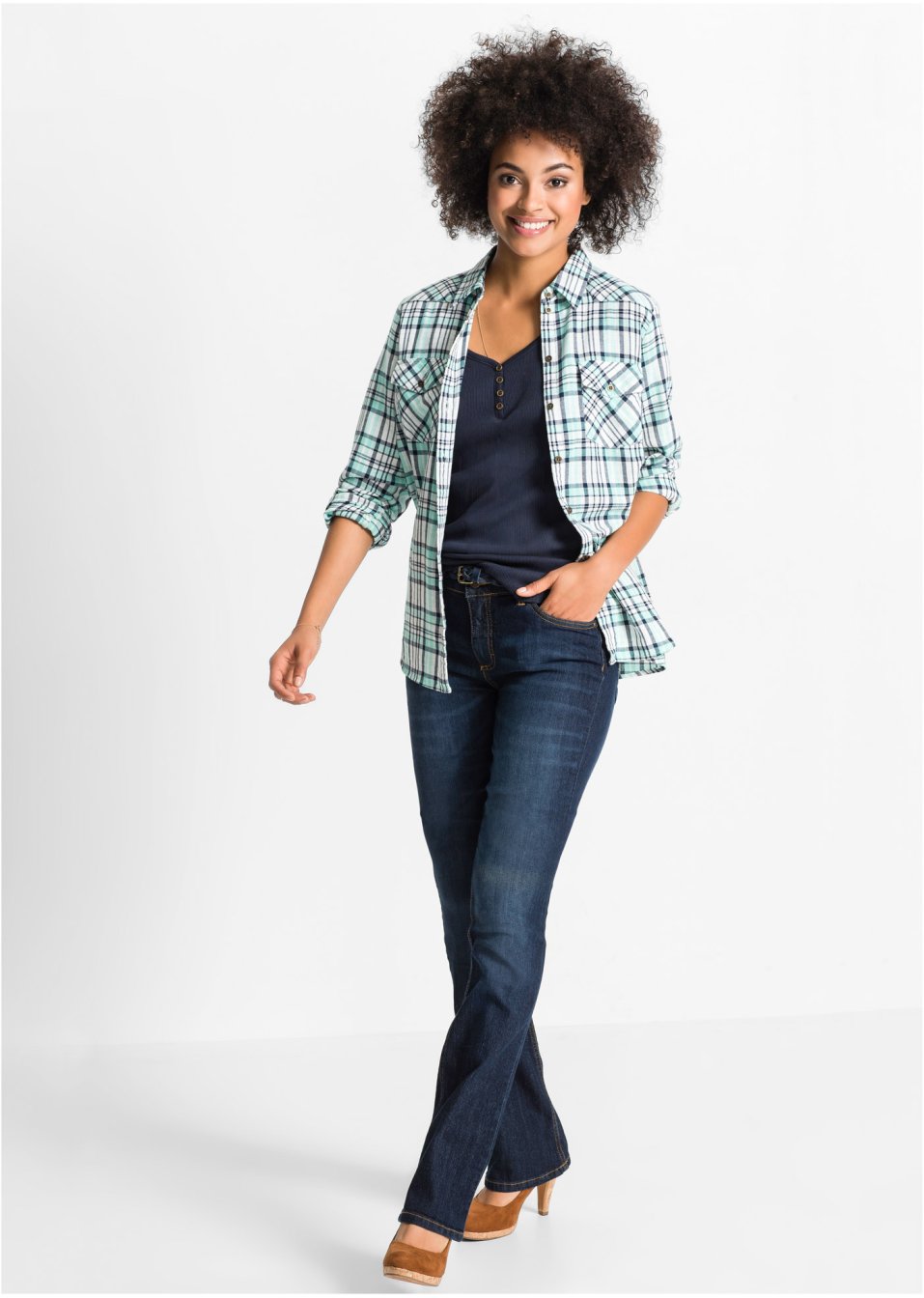 Jean Bootcut taille moyenne, extensible