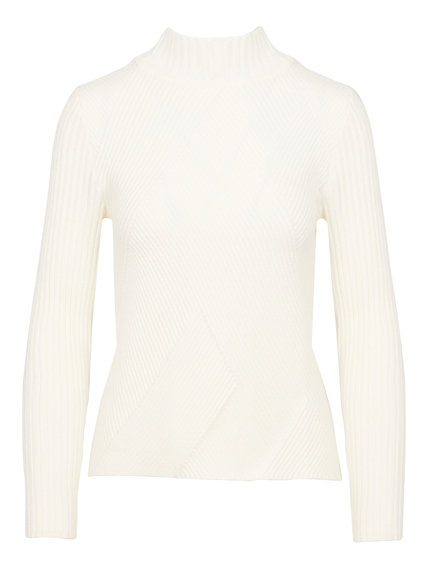 Pull col montant droit en maille | Blanc