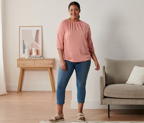 7/8-Treggings mit Lochstickerei