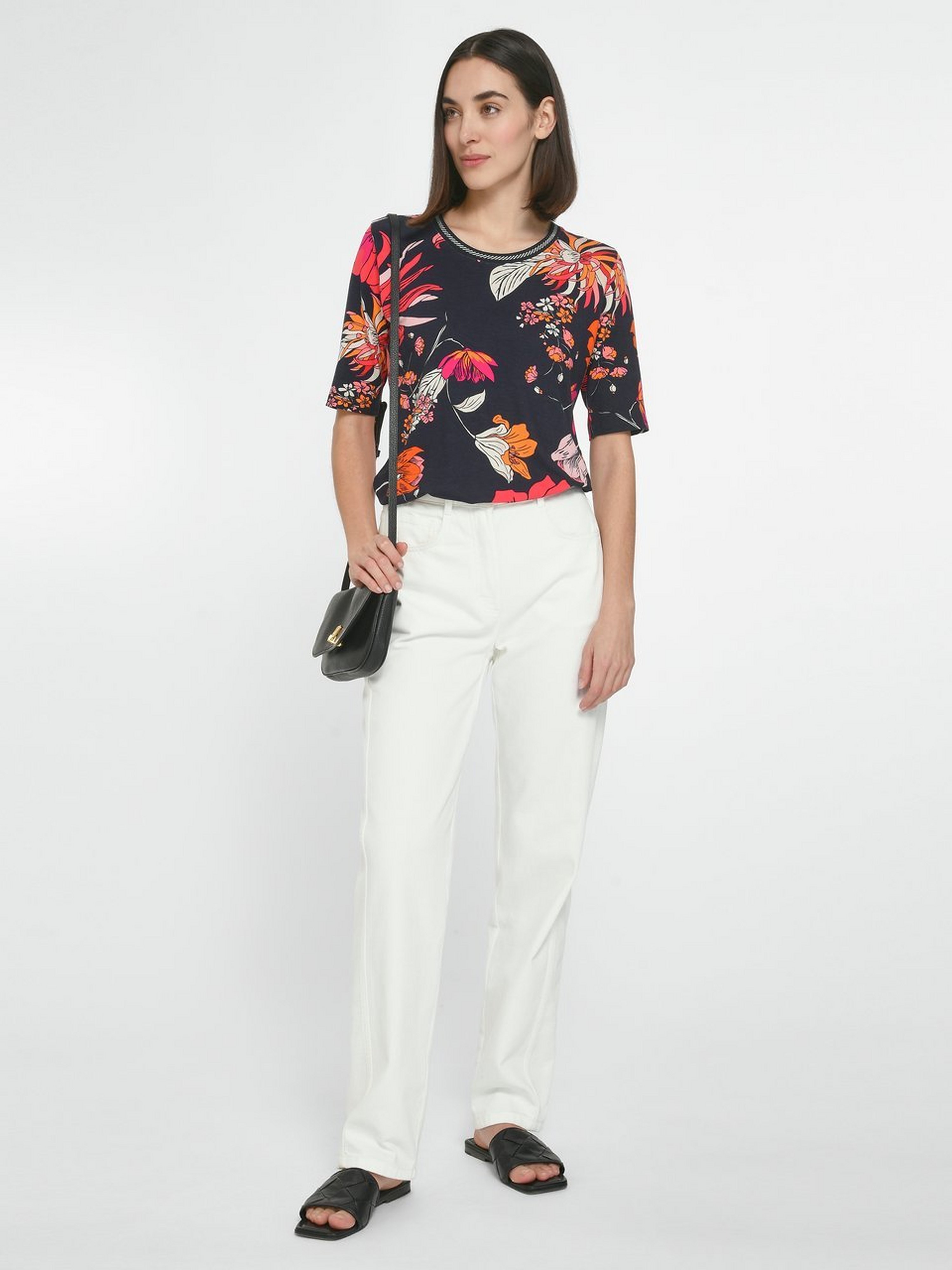Rundhals-Shirt mit 1/2-Arm
