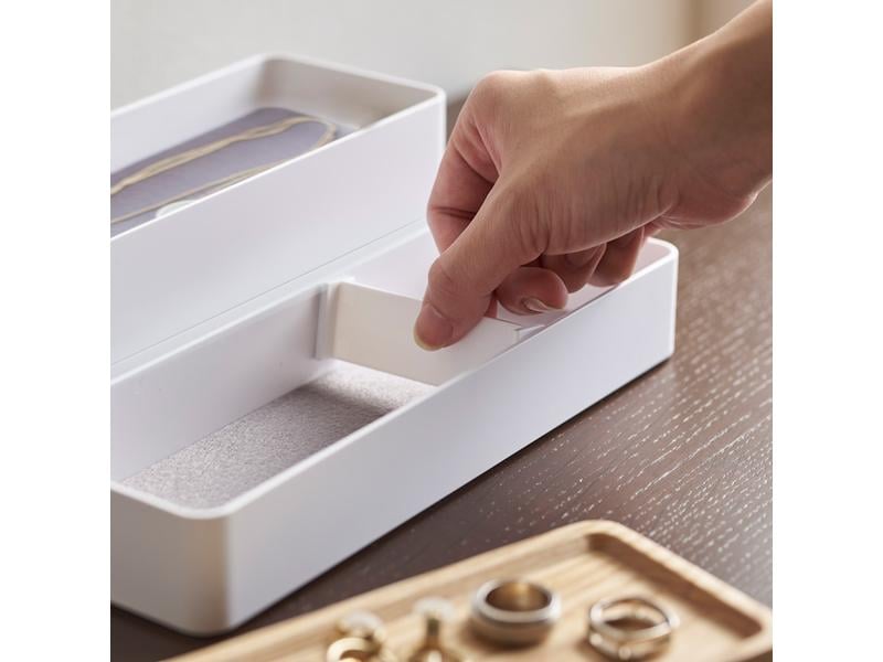 Yamazaki Schmuckschatulle Rin Weiss 3-stufige Accessoire-Ablage