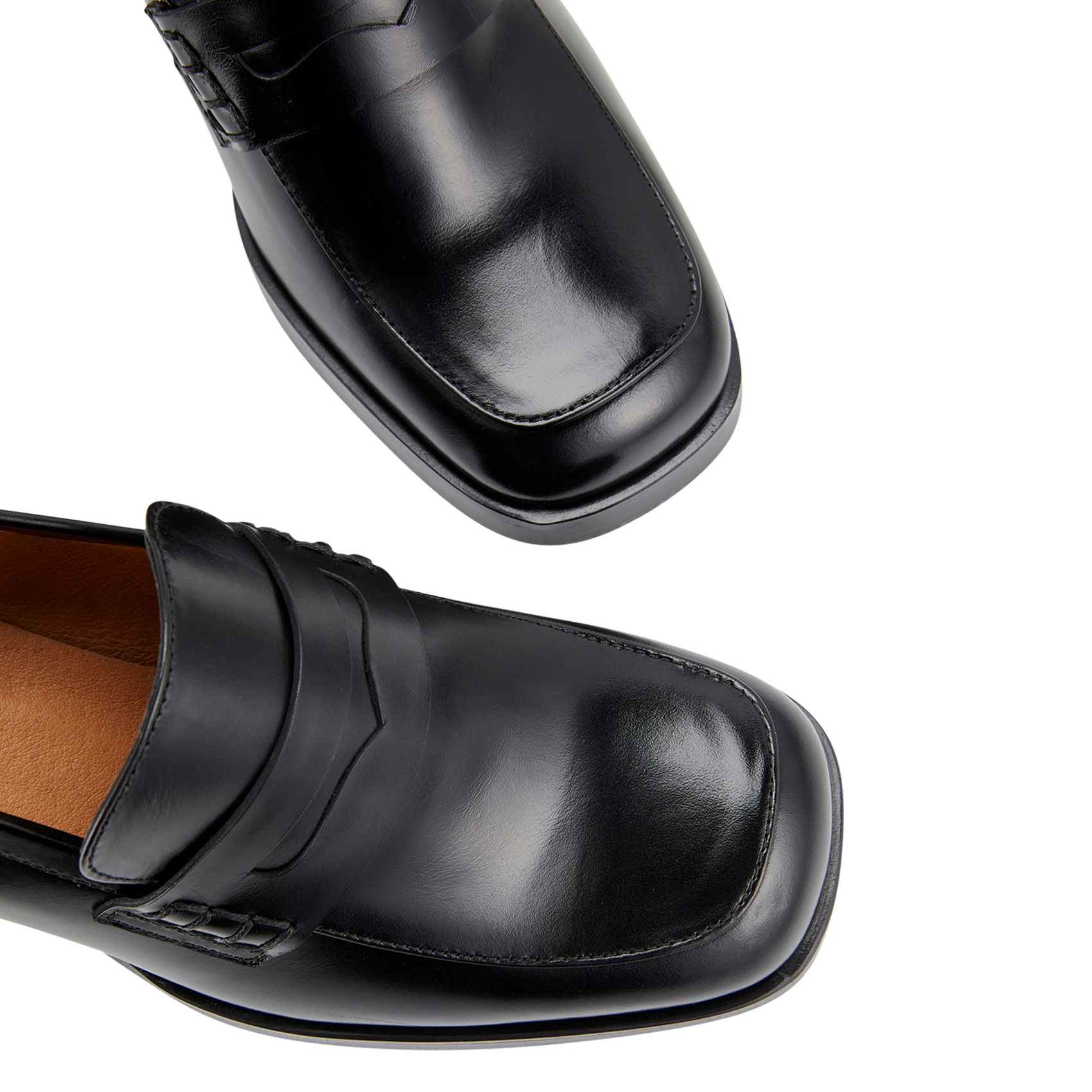PILAR - Mocassins à talons en cuir | Noir