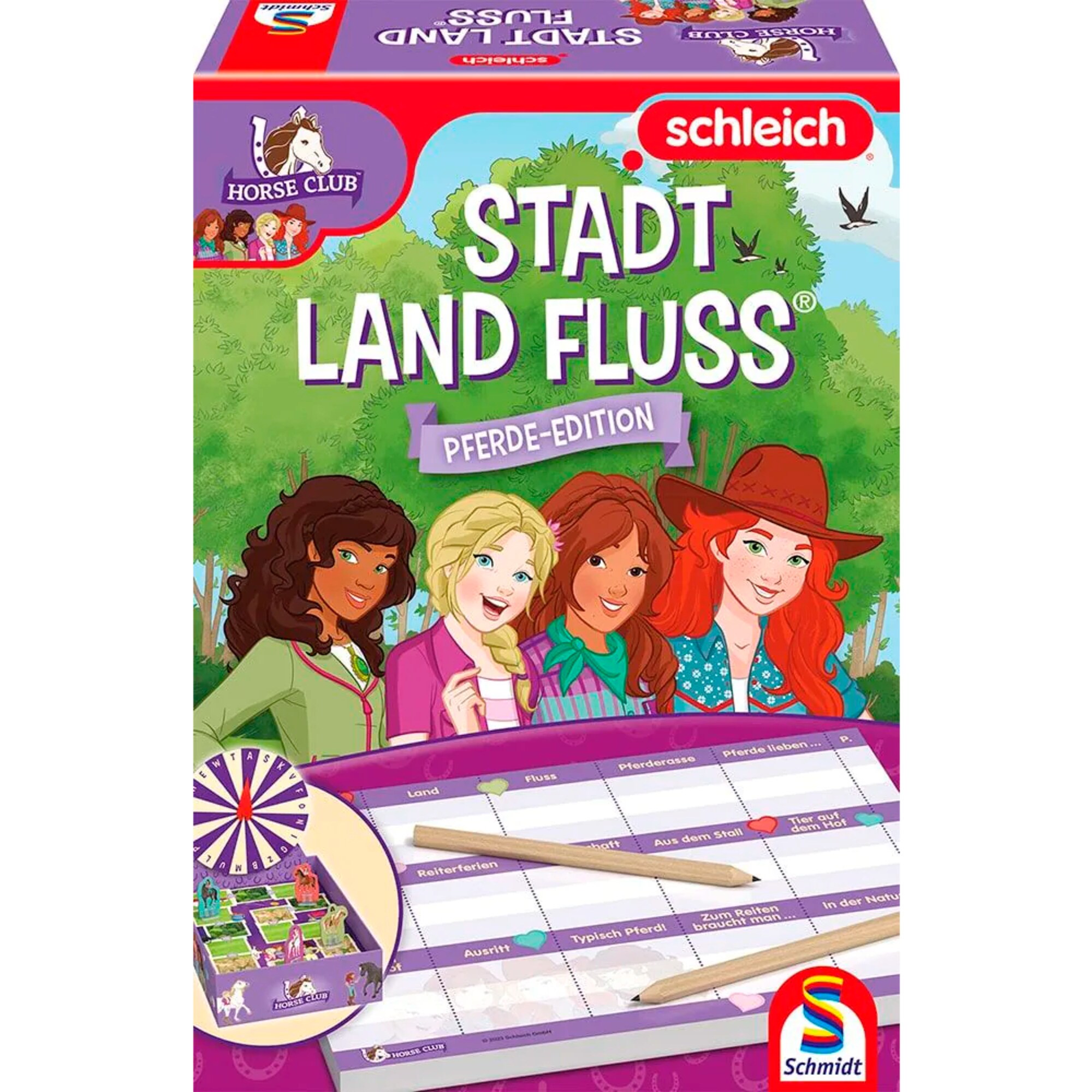 Schmidt Spiele Gesellschaftsspiel Schleich: Horse Club - Stadt, Land, Fluss