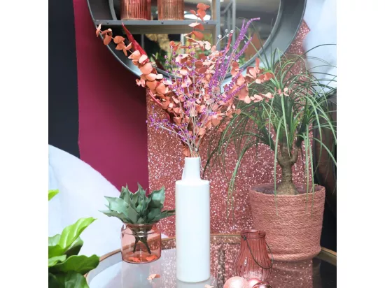 Branche de fleurs en verre violet 90 cm