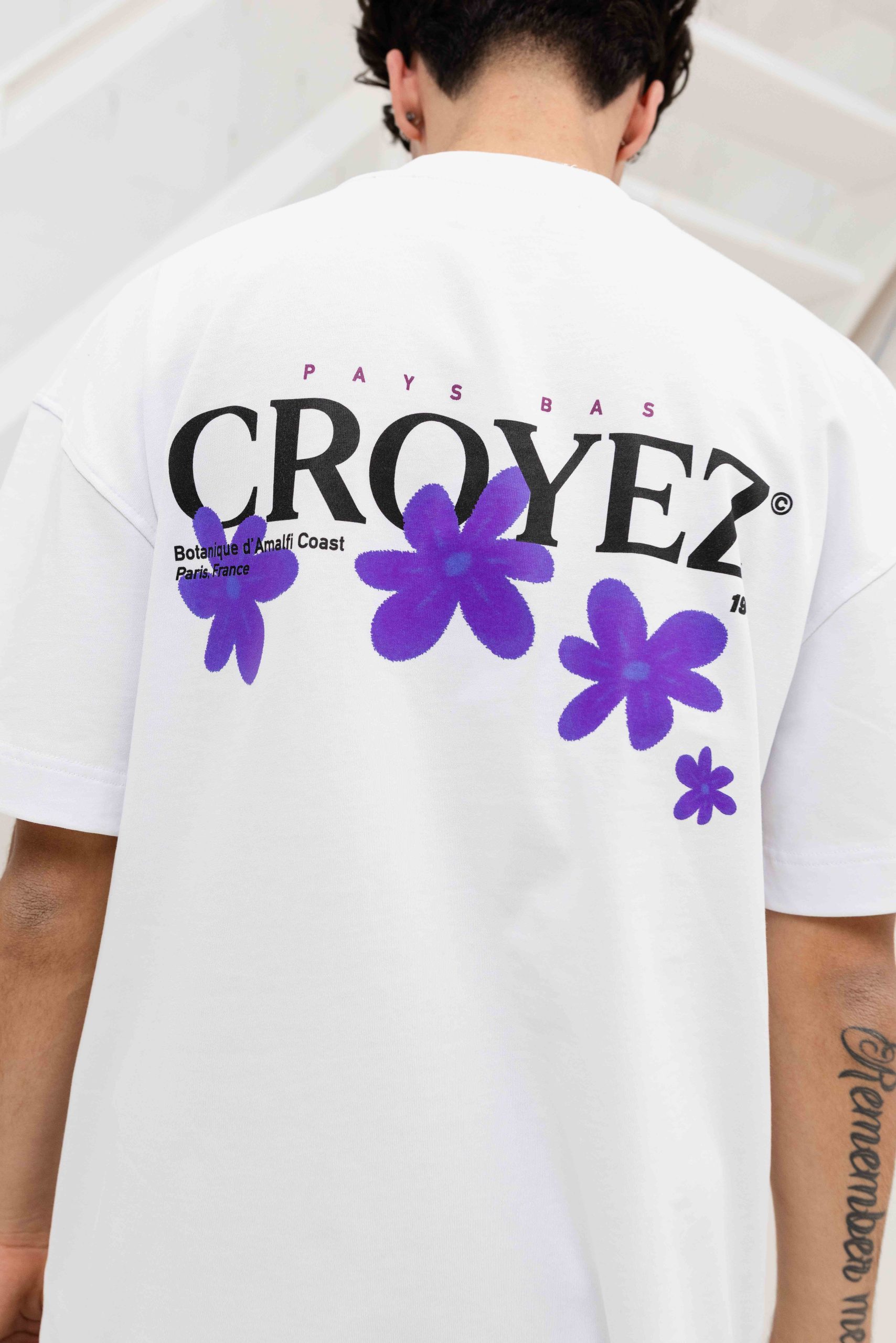 Croyez Botanique T-Shirt Heren Wit/Paars