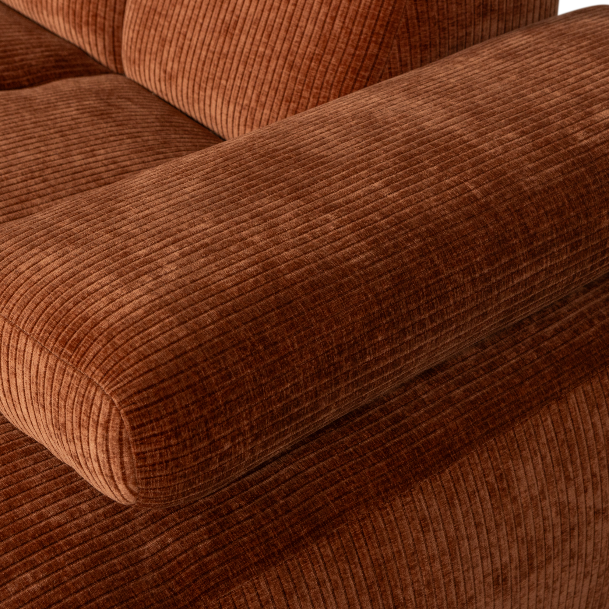 Chaise Longue Mojo Mojo Chaise Longue Rechts - Geweven Ribstof - Roestbruin