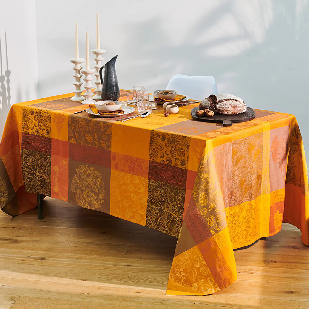Nappe pur coton orange 89x89 Garnier Thiebaut