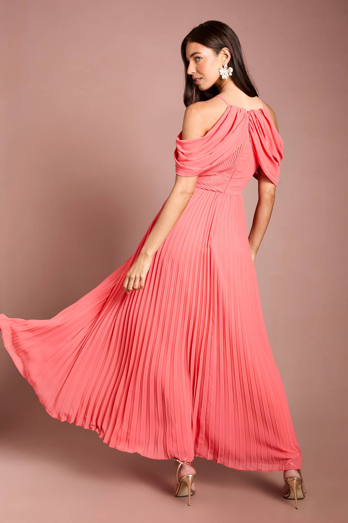Coast Robe Longue Plissée Coast Muse À Corsage Et Col Halter