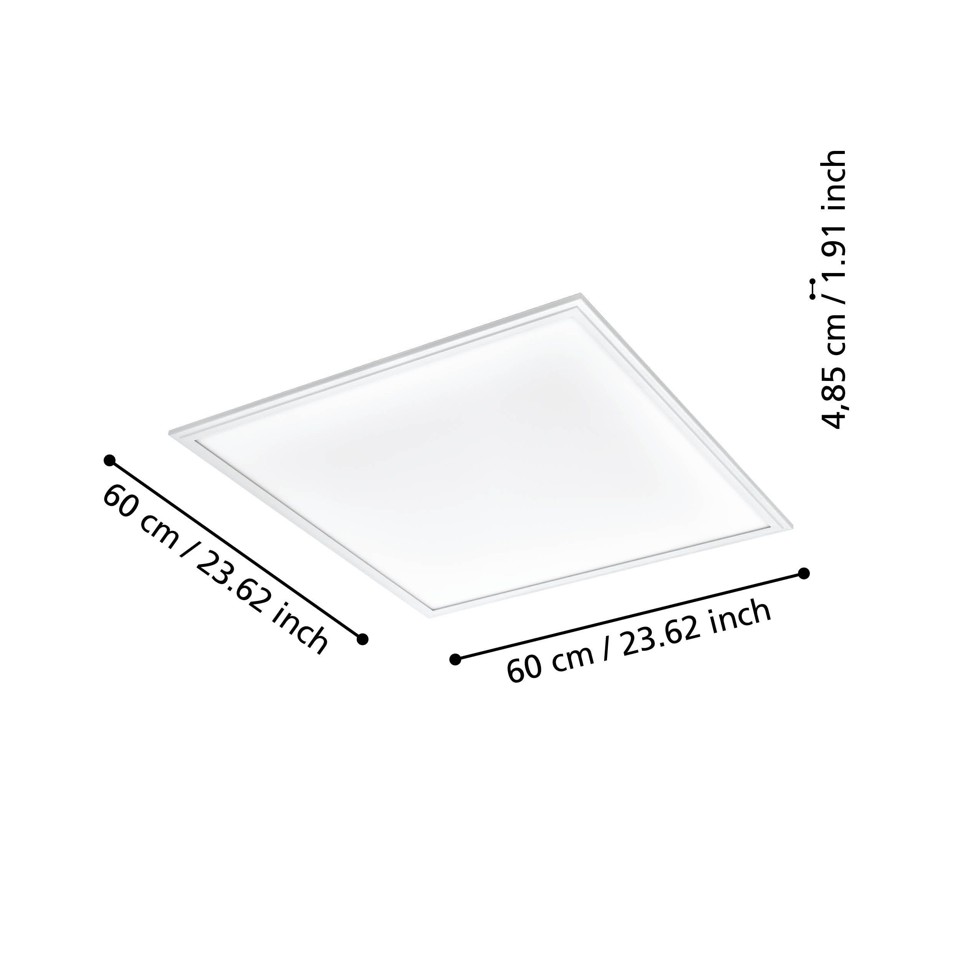 EGLO - Salobrena-Z panel hvid 59,5x59,5 - TW - Zigbee, Bluetooth