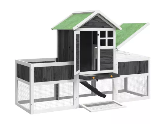Clapier gris 170x63x113 cm bois de pin massif