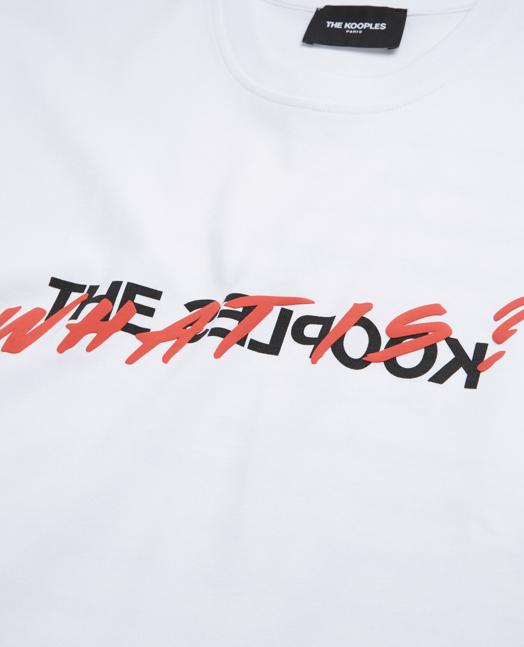 T-shirt blanc coton imprimé What is