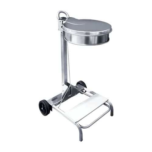 Support sac mobile métal à pédale 110L inox Medial