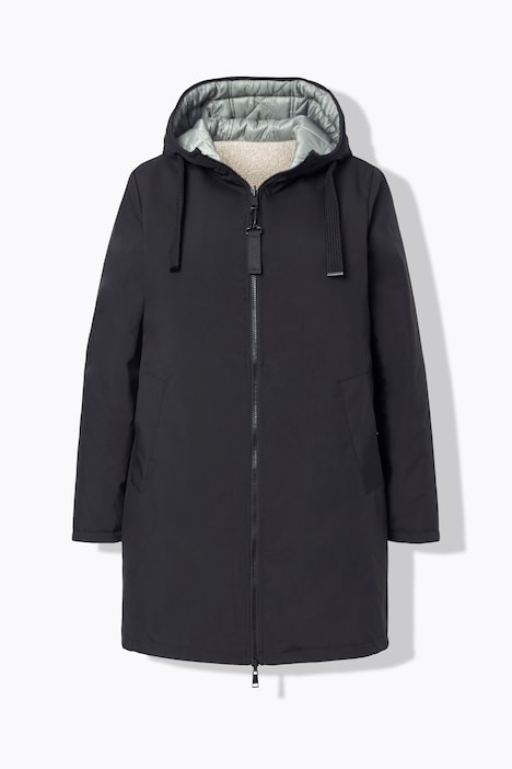 Wendejacke aus Softshell, wasserabweisend, Kapuze