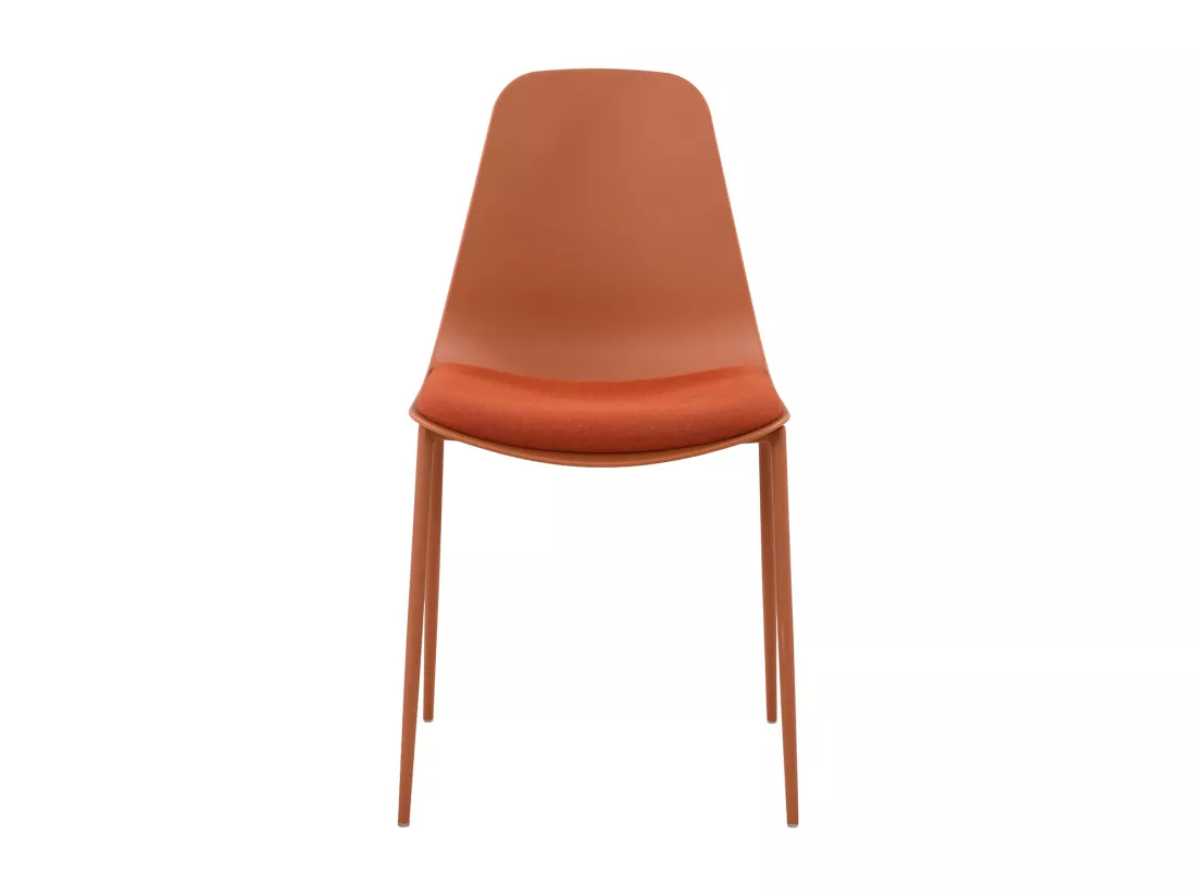 Lot de 4 chaises de jardin en polypropylène et métal - Terracotta - NEGERI de MYLIA