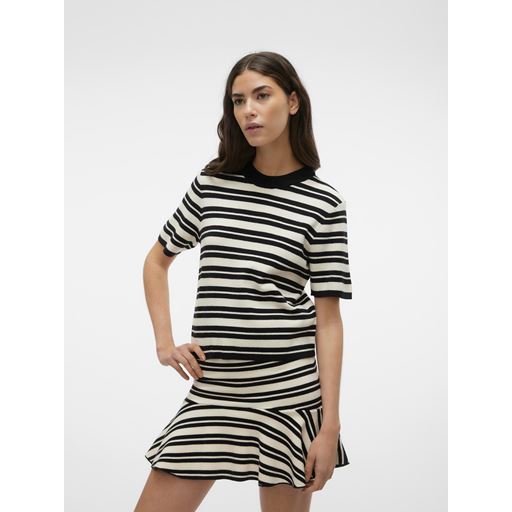Vero Moda Gold Kortærmet Strikbluse, Black W. Birch, S