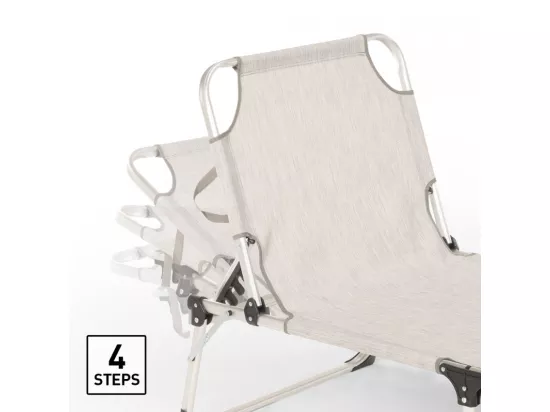 Chaise longue pliante en aluminium pour la plage San Vito Lo Capo