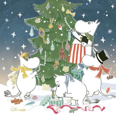 Moomins Decorating Tree Card
