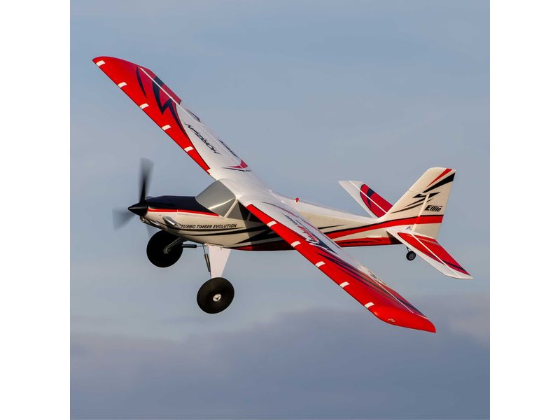 E-flite Motorflugzeug Turbo Timber Evo 1555 mm, PNP Kompaktes STOL-Flugmodell mit funktioneller und werkseitig eingebauter LED-Lande-, Navigations- und Stroboskopbeleuchtung