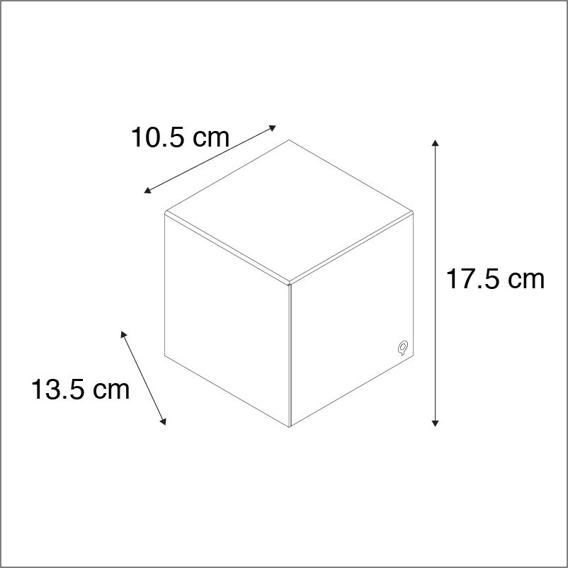 Moderne wandlamp goud met lichteffect - Cube