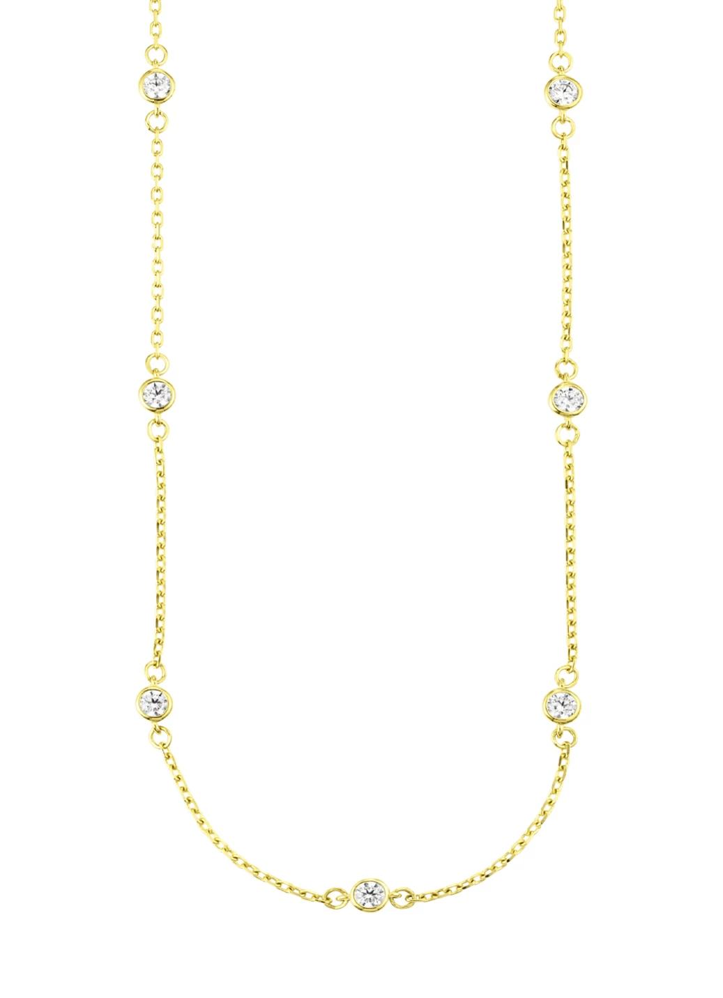 Schicke Anker-Halskette aus Gold 585/- fein mit synth. Zirkonia