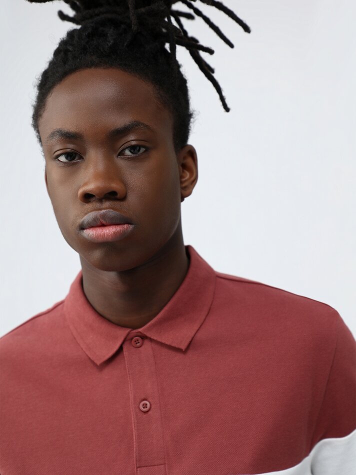 Polo colorblock - Terracota