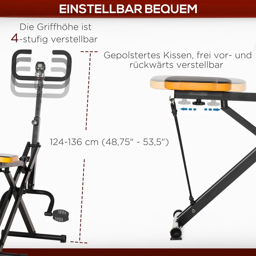 HOMCOM Heimtrainer mit LDC-Display schwarz, orange