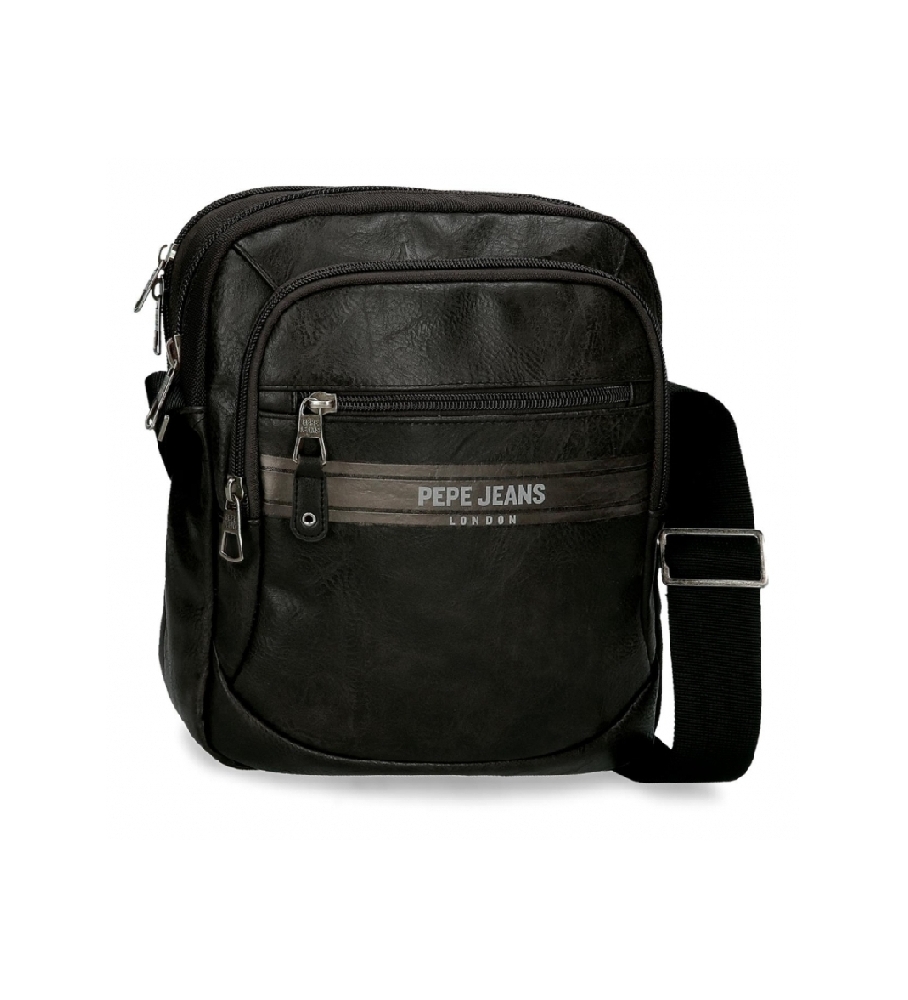 Bolsa de ombro para tablet Pepe Jeans Horley com dois compartimentos, preta.